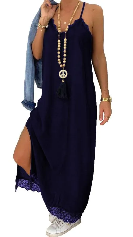 VESTIDO PRIMAROSA  AZUL OSCURO