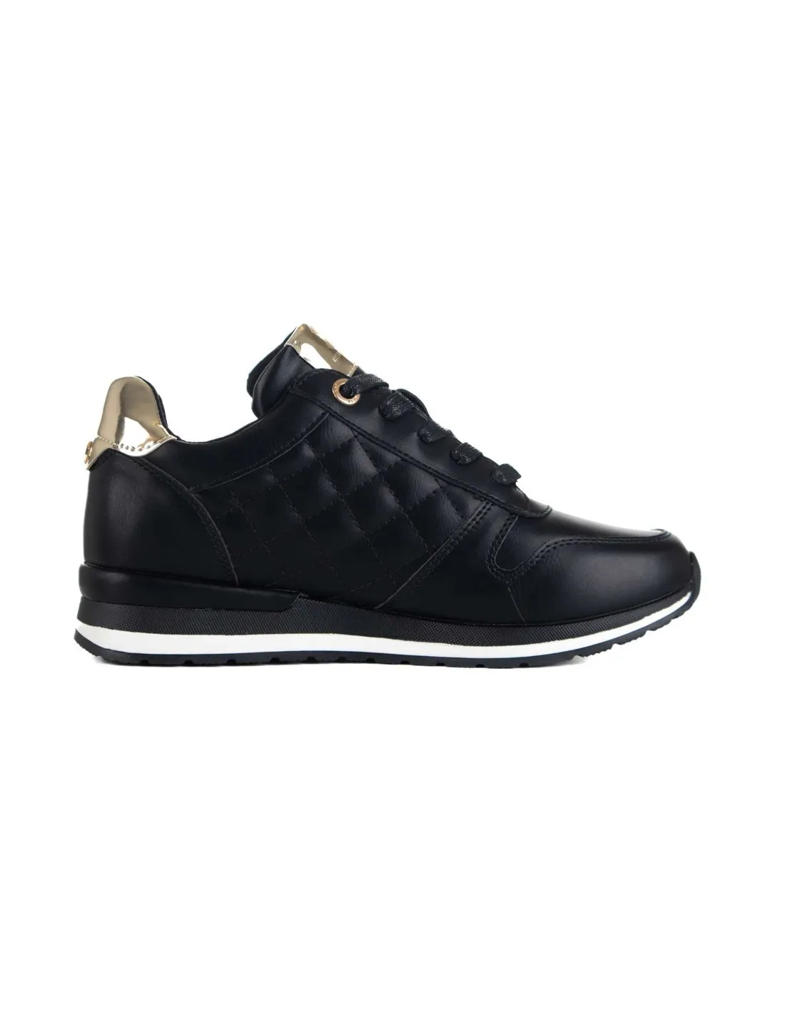 XTI  ZAPATILLAS CON CUñA NEGRO Y DORADO 143493 MUJER