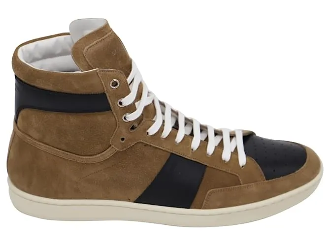 Yves Saint Laurent Saint Laurent SL/10Zapatillas altas clásicas H Court en ante marrón Castaño 