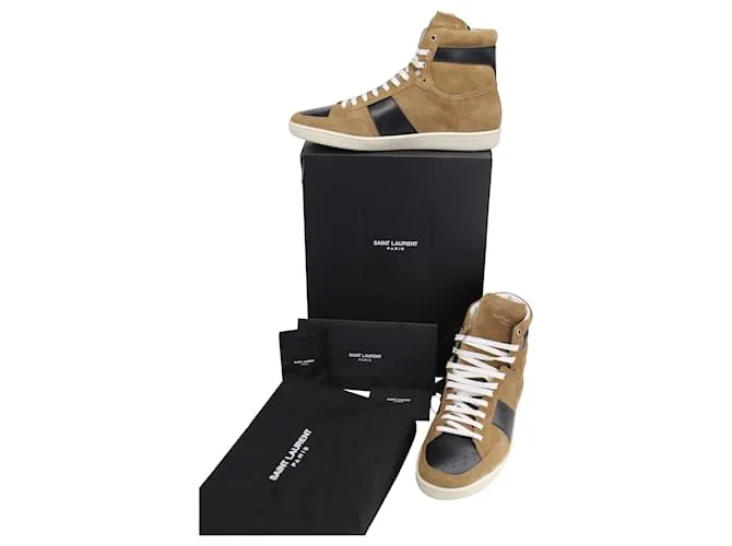 Yves Saint Laurent Saint Laurent SL/10Zapatillas altas clásicas H Court en ante marrón Castaño 