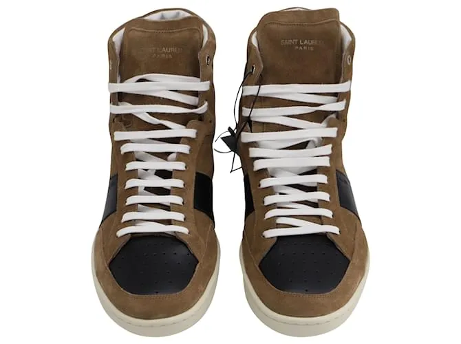 Yves Saint Laurent Saint Laurent SL/10Zapatillas altas clásicas H Court en ante marrón Castaño 