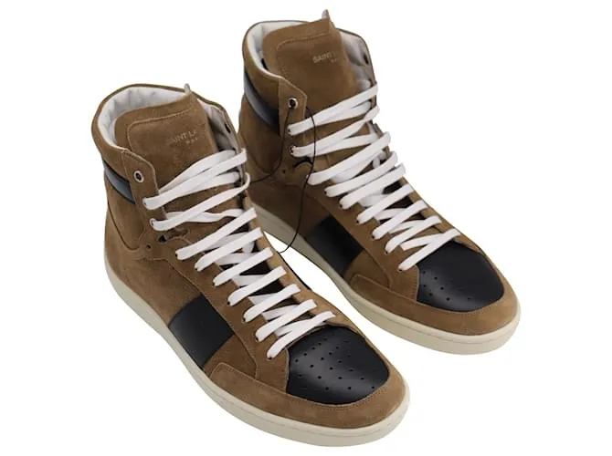 Yves Saint Laurent Saint Laurent SL/10Zapatillas altas clásicas H Court en ante marrón Castaño 