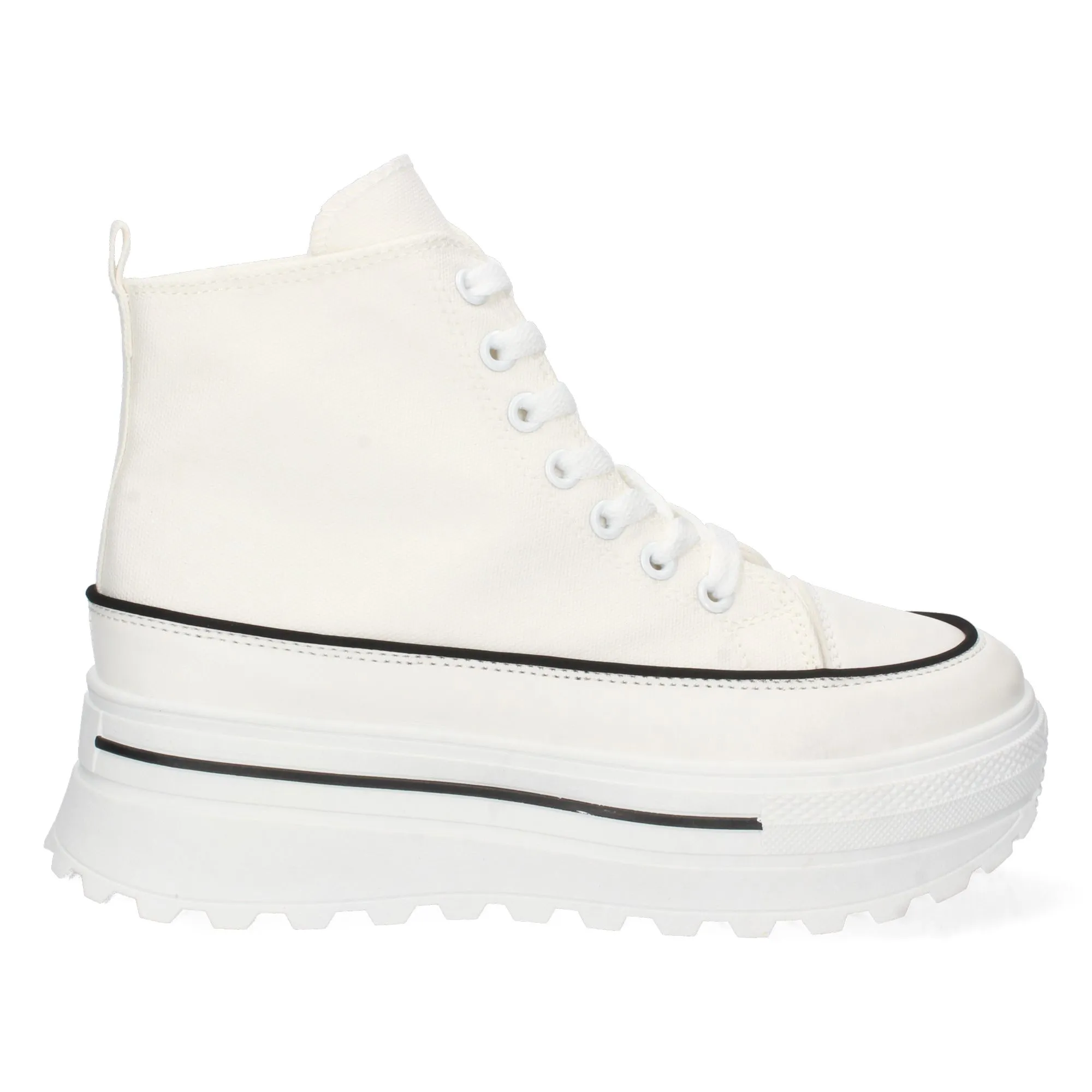 Zapatilla alta y abotinada mujer color blanco