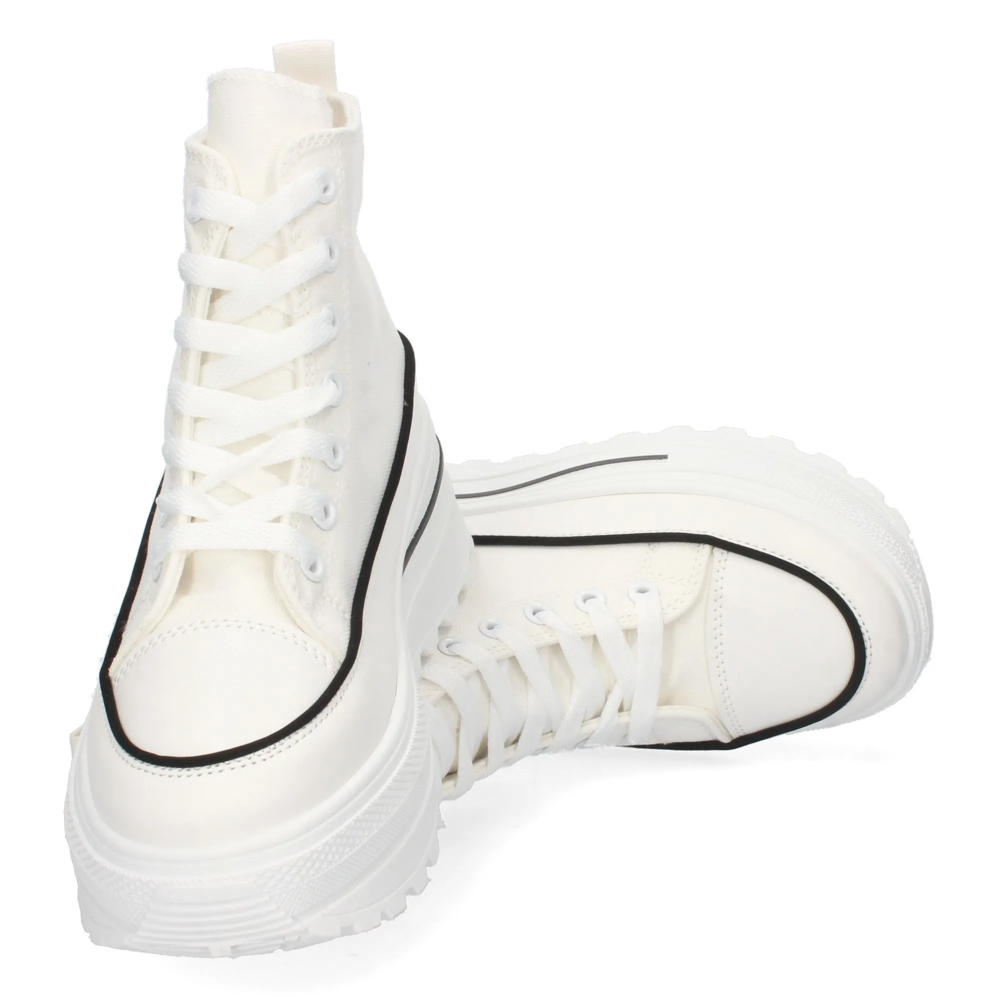 Zapatilla alta y abotinada mujer color blanco