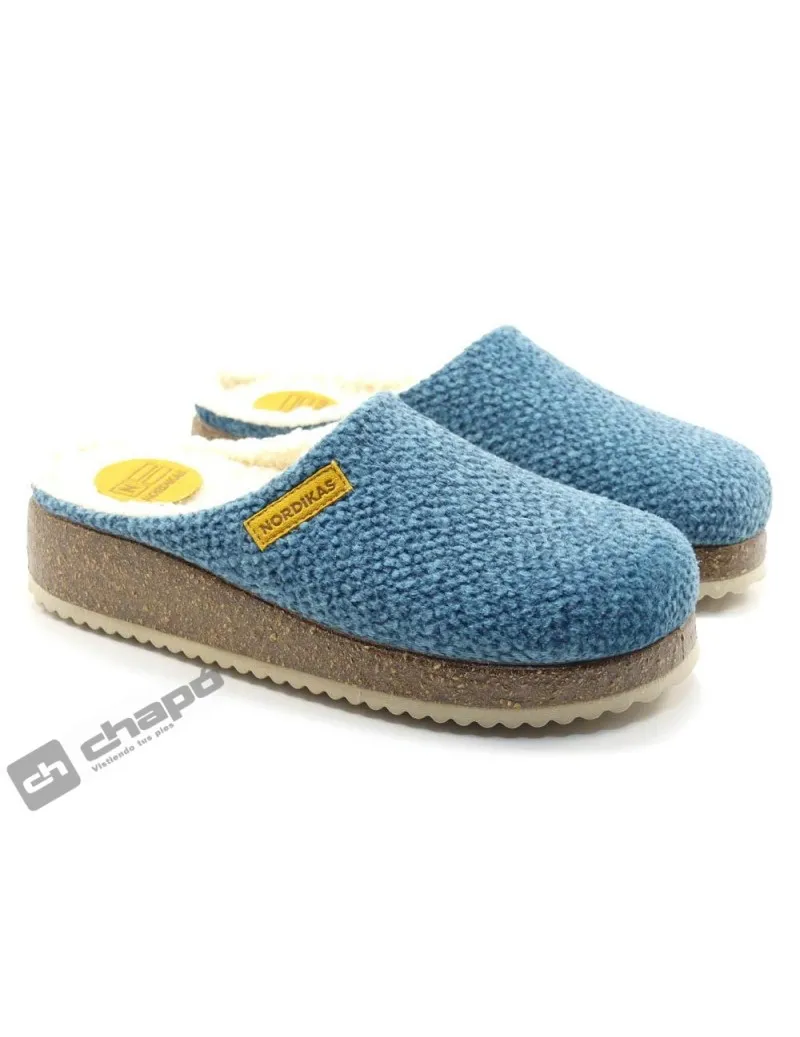 Zapatilla De Casa Jeans Nordikas Polar Sra 12
