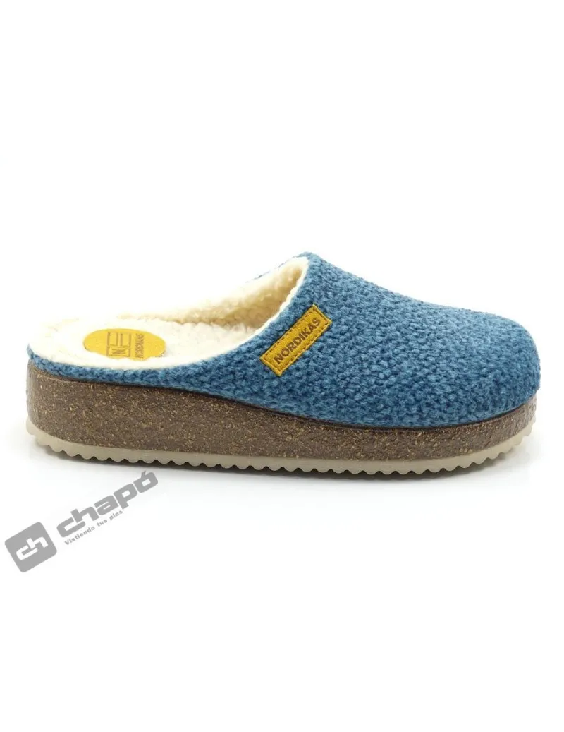 Zapatilla De Casa Jeans Nordikas Polar Sra 12