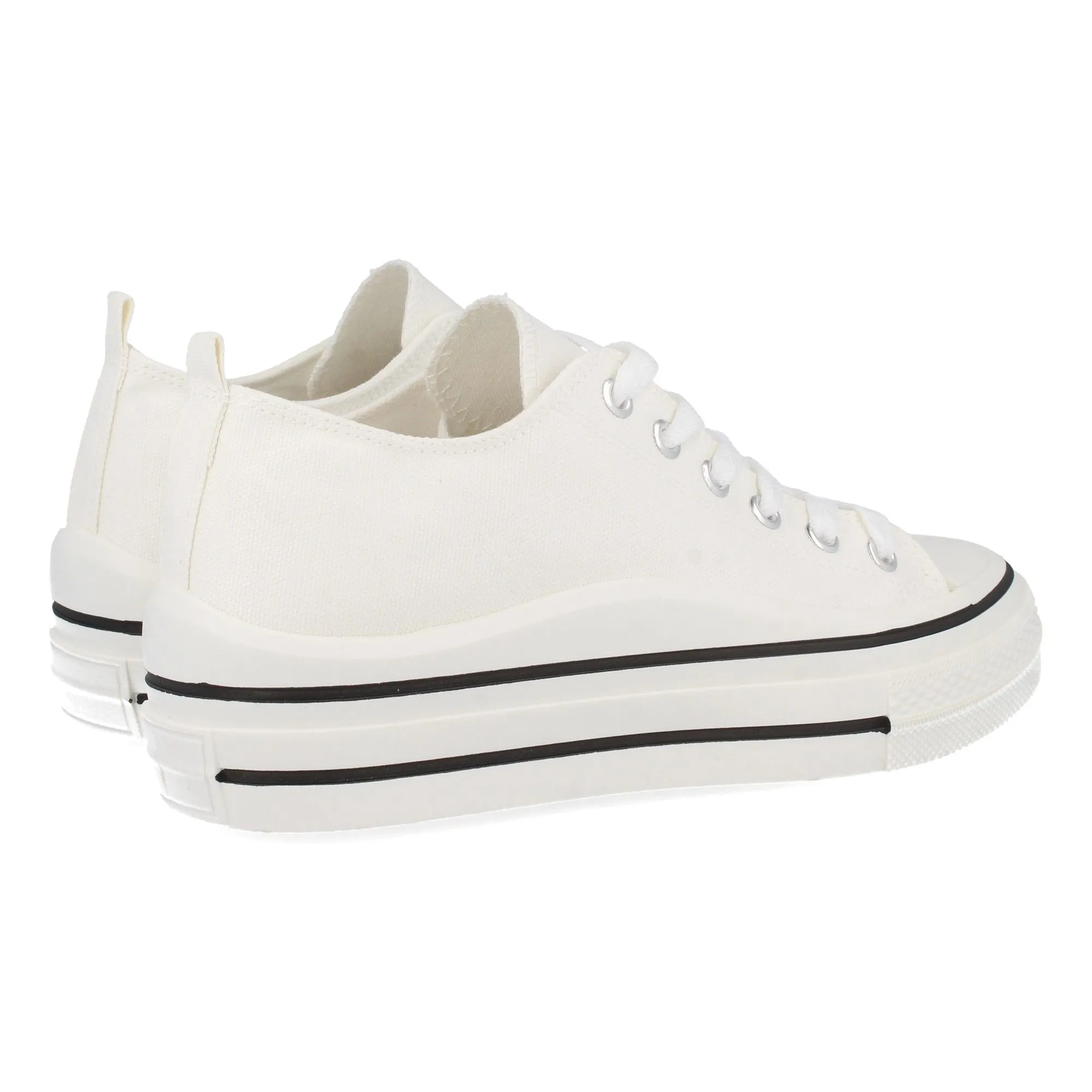 Zapatilla lona mujer color blanco