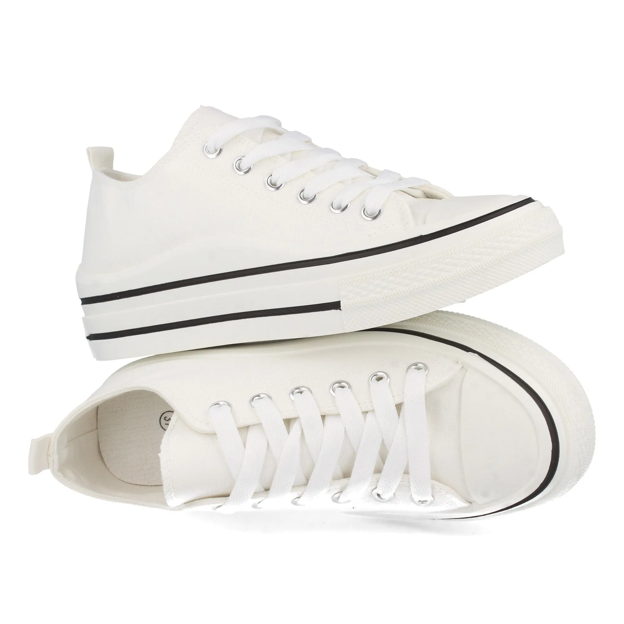 Zapatilla lona mujer color blanco