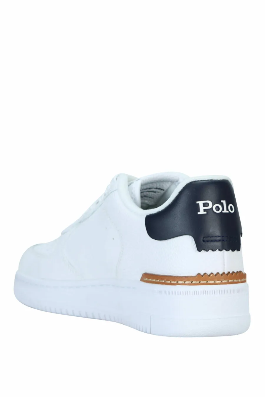 Zapatillas blancas con azul y marrón con minilogo 