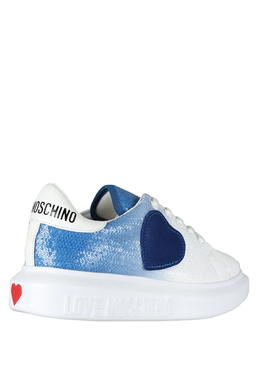 Zapatillas blancas con degrade azul y lentejuelas