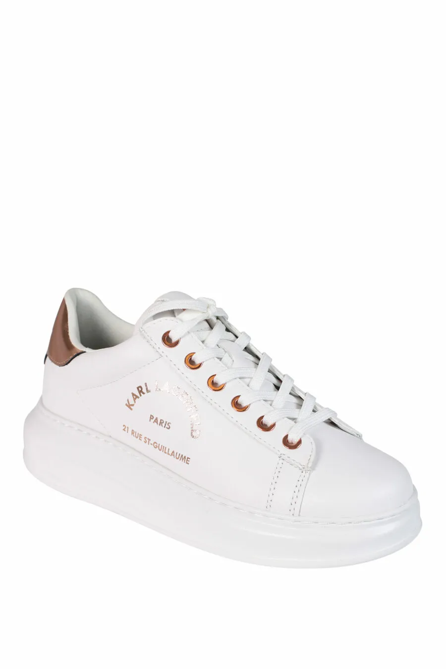 Zapatillas blancas con detalles rosa y logo 