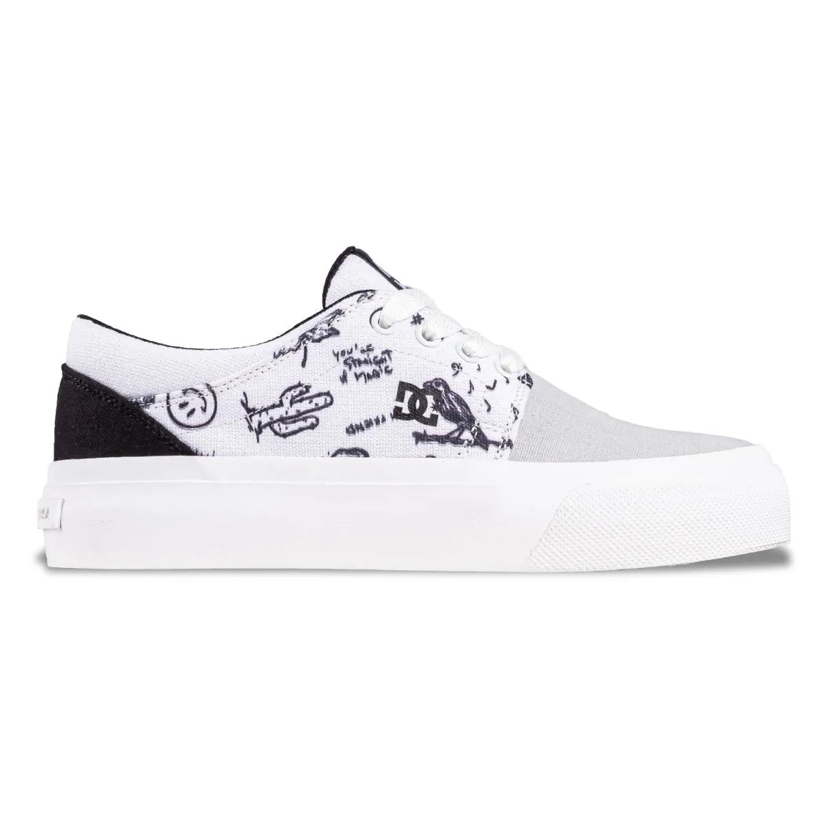 Zapatillas Dc New Trase Platform Tx Blanco Gris Print