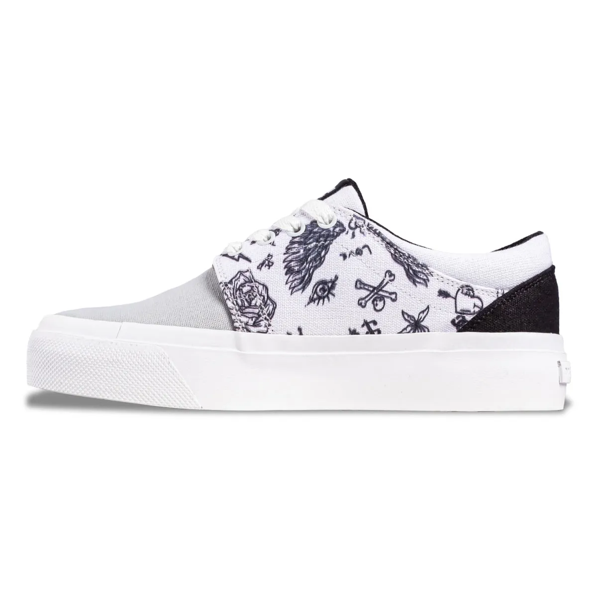 Zapatillas Dc New Trase Platform Tx Blanco Gris Print