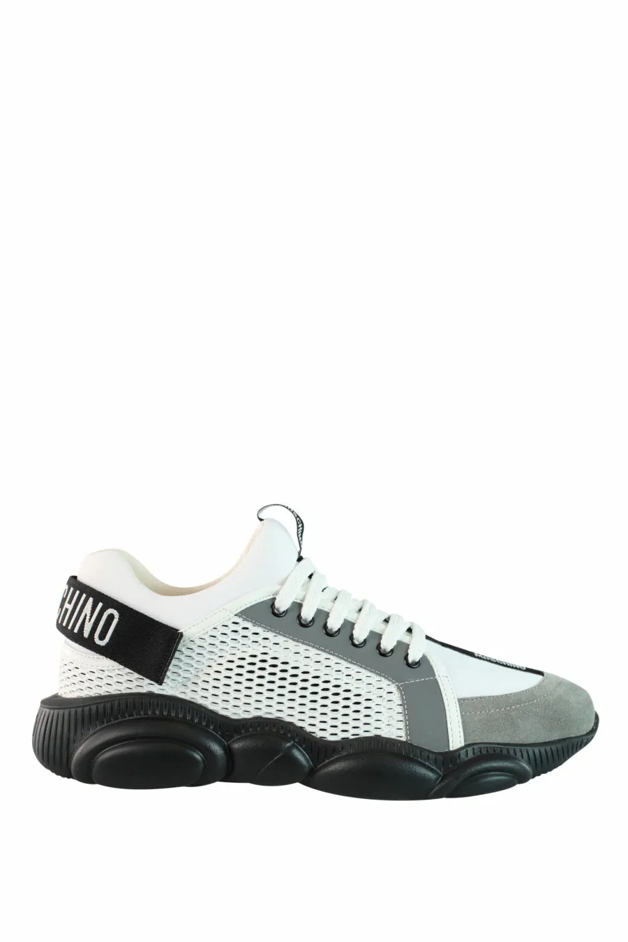 Zapatillas mix grises con logo en velcro y suela teddy