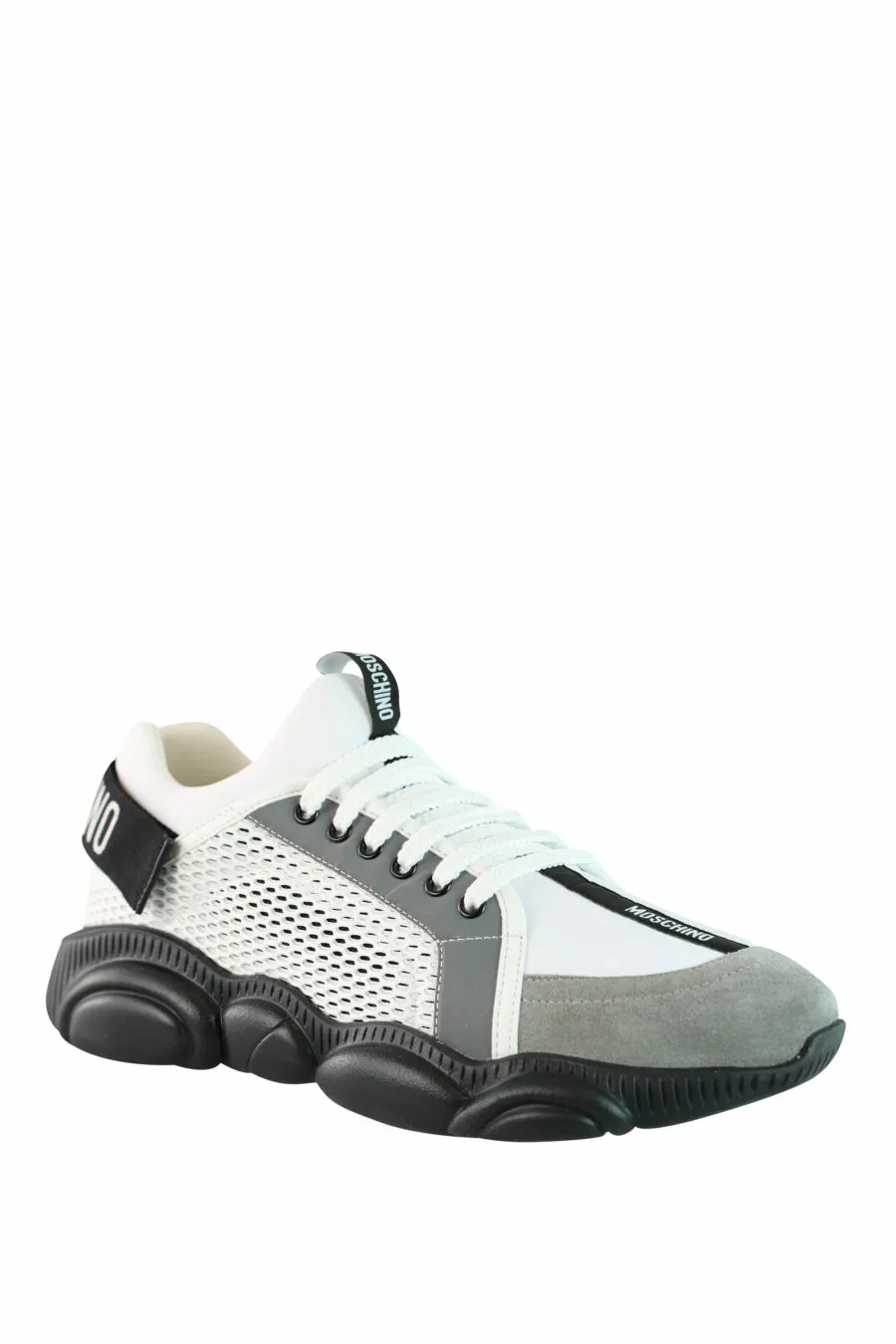 Zapatillas mix grises con logo en velcro y suela teddy