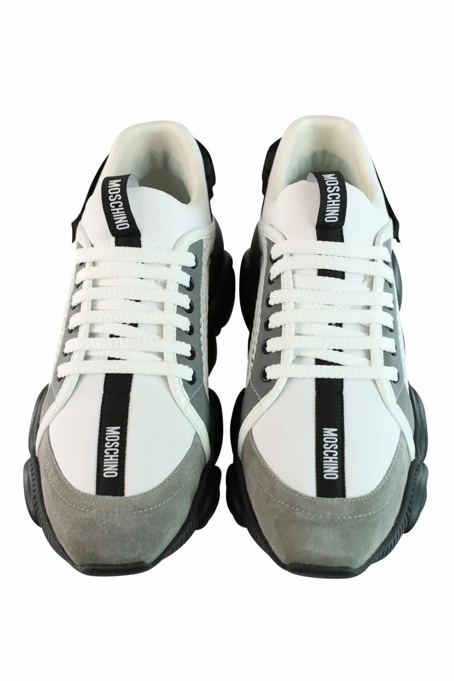 Zapatillas mix grises con logo en velcro y suela teddy