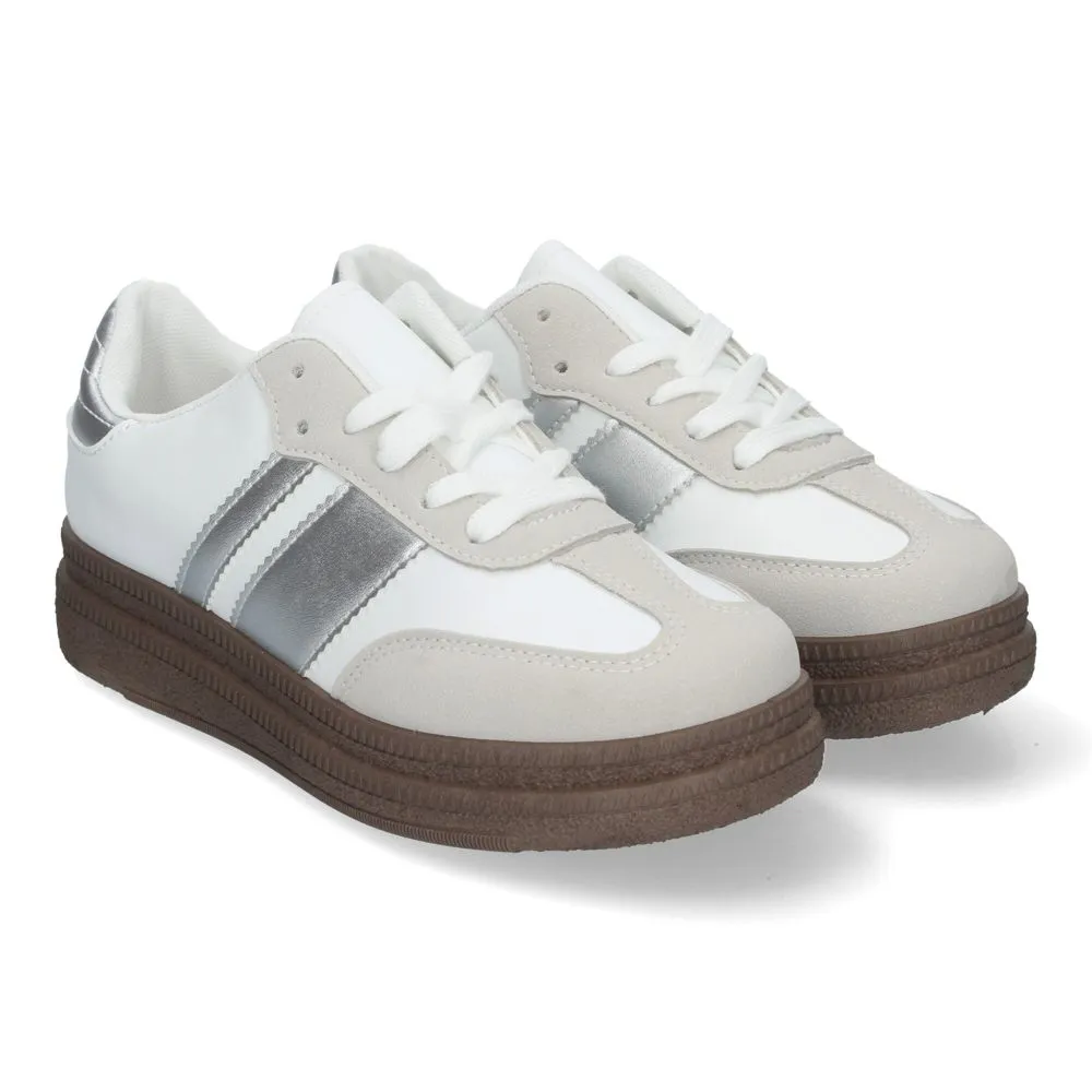 Zapatillas para Mujer Cómodas de Color Plata con Doble Suela