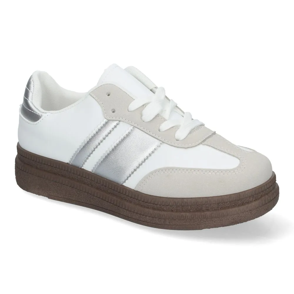 Zapatillas para Mujer Cómodas de Color Plata con Doble Suela