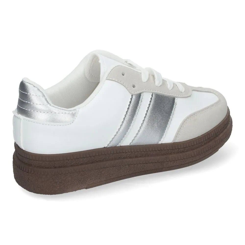 Zapatillas para Mujer Cómodas de Color Plata con Doble Suela