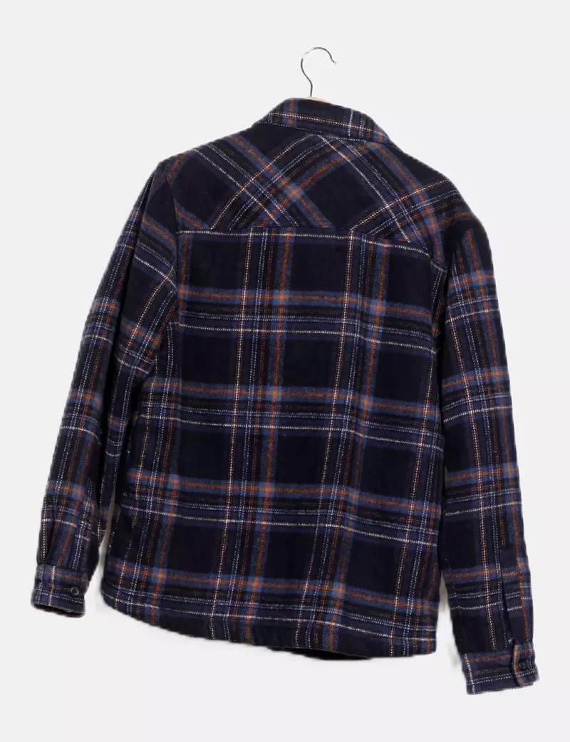 Zara Sobrecamisa azul marina cuadros